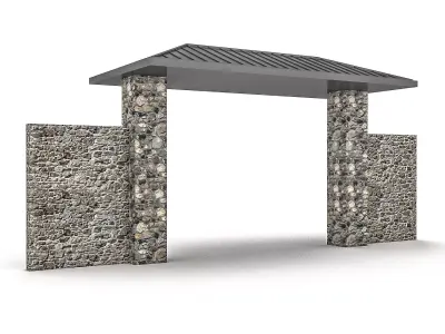 garden gate 3D model Low-poly 3D model