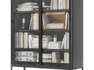 IKEA - IDASEN Glass showcase with sliding doors with decor 3D model