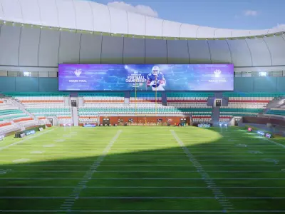 Modular  American Football Stadium Exterior Interior Props  3D model