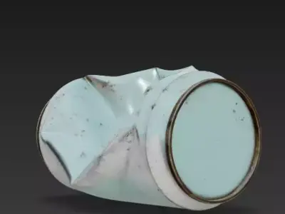 Crushed Aluminum Soda Can Prop Low-poly 3D model