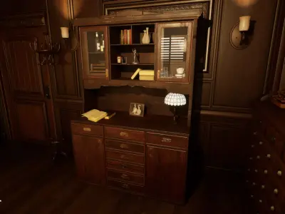 China Cabinet Low-poly 3D model