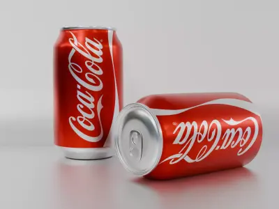 Coke Can 3D Model - Blender Cycles Render Low-poly 3D model