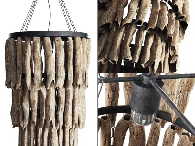 Wood  chain  lamp n1 3D model