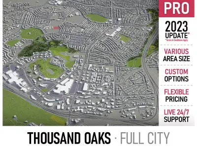 Thousand Oaks  Low-poly 3D model