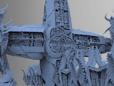 Ocean Cyberpunk Atlantis Tower 3D model