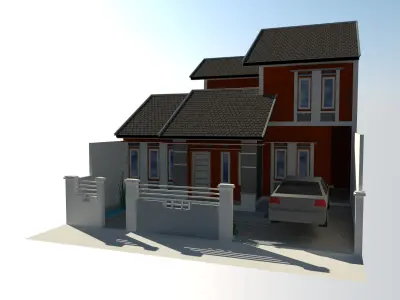 House land size 10 x 15 m 3D model