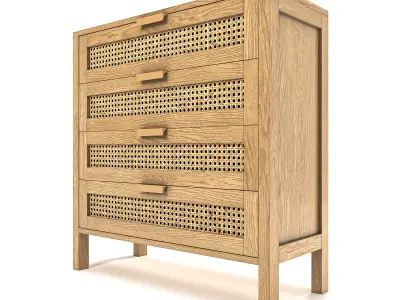 Dresser MayLea Rattan PBR 3D model