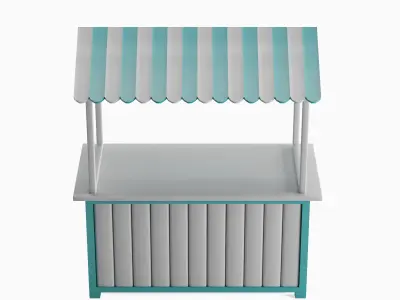 Food Stand 04 Low-poly 3D model