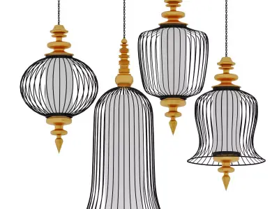 Thai style pendant lamp  3D model