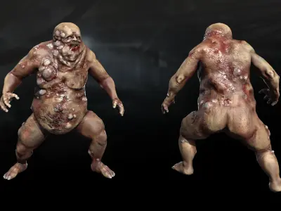 Fat mutant Low-poly 3D model