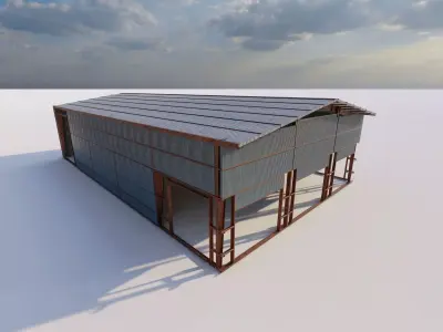 Warehouse-Warehouse Building 3D model 7