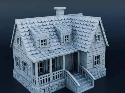 Medieval house 3D print model