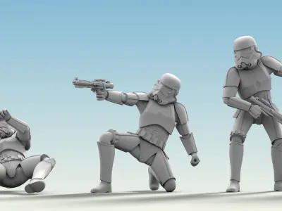 8 Figure Stormtrooper Printable Set-02 3D model