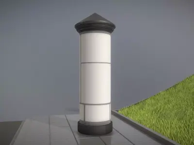 Classic Advertising Pillar 06 Low-poly 3D model