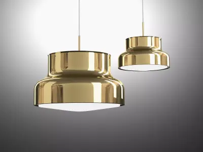 Bumling two gold pendant lights 3D model