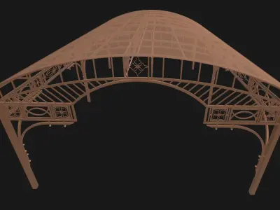 Wrought iron canopy 3D model