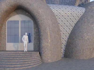 Sphere House Low-poly 3D model