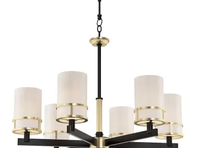 cero2 chandelier with brass and shades 3D model