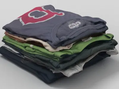Folded T-Shirt Pile 3D model