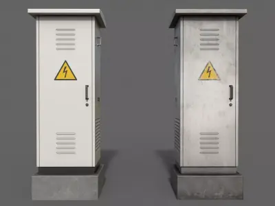 PBR Electric Box White V2 Low-poly 3D model