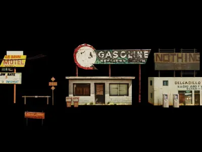 Old building collection V1 Low-poly 3D model