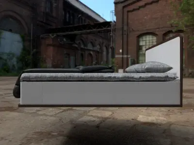 Bed High poly in box on street 3D model