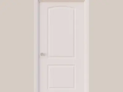 Two Panel Curved Interior Door 3D model
