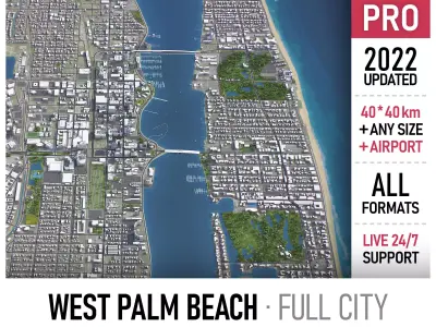 West Palm Beach Low-poly 3D model purchase