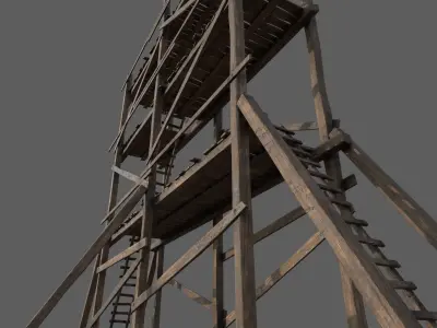 Wooden Gothic Scaffold 3D model