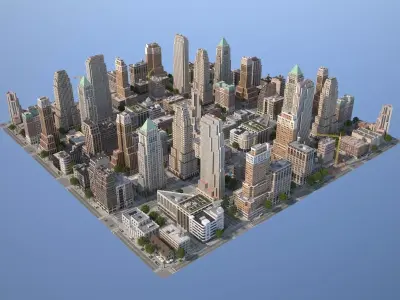 City KC7 Art Deco Low-poly 3D model
