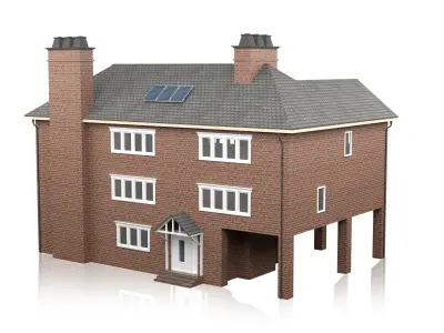 British House Design 08 Low-poly 3D model