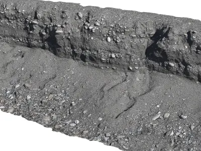 Ultra realistic Sand Cliffs grey Low-poly 3D model