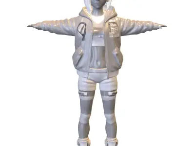 cyberpunk street game reader Low-poly 3D model