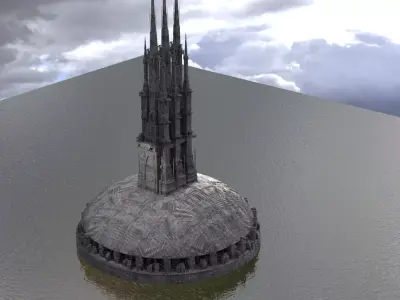 Sci-Fi Dome Surveillance tower 3D model