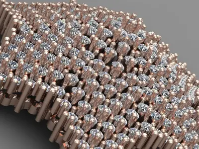 Diamond Rose Gold Pendant Set 3D Print Model 3D print model purchase