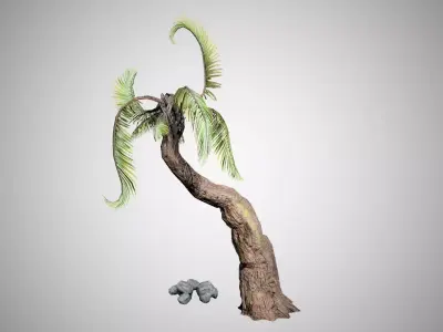 Beach Palm Tree Low-poly 3D model