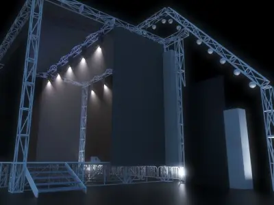 concert stage  Low-poly 3D model