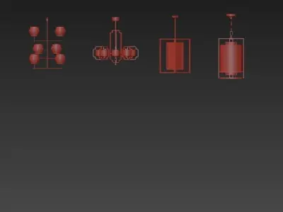 Wide chandelier 3D model buy