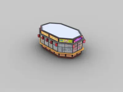 Shop lowpoly 1 ice cream Low-poly 3D model