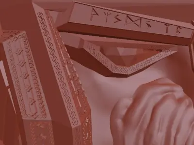 Dwarf statue carved into the rock 3D print model