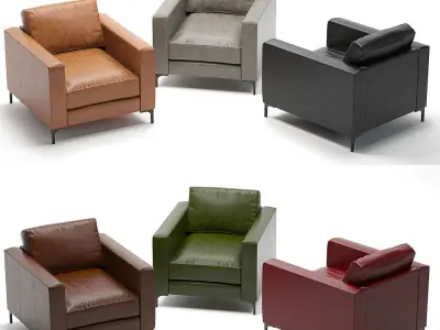 Pottery Barn Jake Leather Armchair 3D model