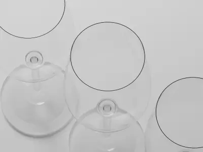 Elegant Wine Glass Trio Low-poly 3D model