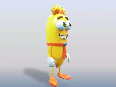 3D Cartoon character t stylized Pencil 3D model