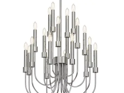 TERENS edison light chandelier in polished nickel 3D model