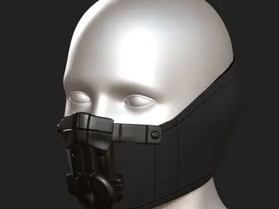 Gas mask respirator scifi futuristic 3d  Low-poly 3D model