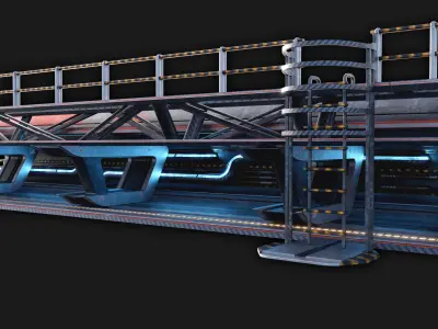 Sci-Fi Landing Pad 3D Model - blend fbx obj 3D model
