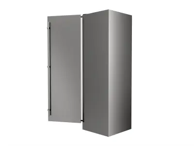 Free-standing refrigerator opened 3D model