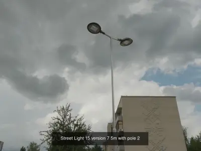 Street Light 15 with pole 2 3D Model Pack