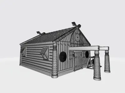 Vikings carved house 3D print model
