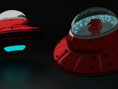 spaceship with dome 3D model